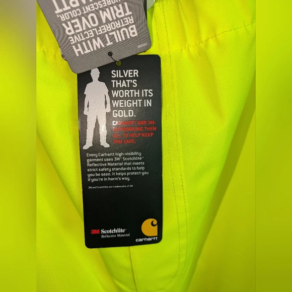 Carhartt High Visibility Waterproof Pants Class E XL Neon Fluorescent OSHA - Picture 4 of 5